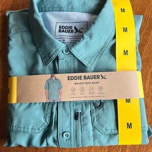 Eddie Bauer Teal Woven Tech Shirt